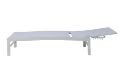 Online Boston Liege, creme/weiß, Aluminium, 190 x 62 cm, ergonomisch, rückenschonend, horizontal verstellbar, pulverbeschichtet Gartenliegen|Aluminium-Gartenmöbel