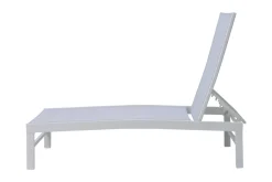 Online Boston Liege, creme/weiß, Aluminium, 190 x 62 cm, ergonomisch, rückenschonend, horizontal verstellbar, pulverbeschichtet Gartenliegen|Aluminium-Gartenmöbel