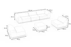 Online Buddha Gartenlounge für 6 Personen, flanelle/anthrazit, Alu/Polyester, witterungs- & UV-beständig Gartenlounge|Aluminium-Gartenmöbel