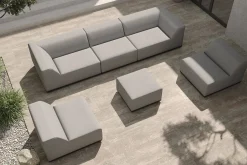Online Buddha Gartenlounge für 6 Personen, flanelle/anthrazit, Alu/Polyester, witterungs- & UV-beständig Gartenlounge|Aluminium-Gartenmöbel