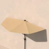 Discount Cambridge Halbschirm, khaki/dunkelgrau, Aluminium/Stahl/Polyester, Ø 270 cm, mit Kurbel, UV50+, platzsparend Sonnenschirme