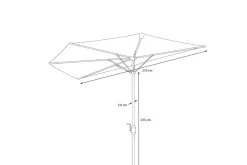 Discount Cambridge Halbschirm, khaki/dunkelgrau, Aluminium/Stahl/Polyester, Ø 270 cm, mit Kurbel, UV50+, platzsparend Sonnenschirme