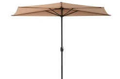 Discount Cambridge Halbschirm, khaki/dunkelgrau, Aluminium/Stahl/Polyester, Ø 270 cm, mit Kurbel, UV50+, platzsparend Sonnenschirme