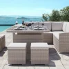 New Country Collection Desert Garten-Essgruppe, desert-beige, Aluminium/Polyester, Tisch 123x123 cm, 8 Sitzplätze, wasserabweisend Polyrattan-Gartenmöbel|Garten-Essgruppen
