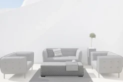 New Cozy Loungebank, flanelle, Alu/Sunbrella, 148 x 50 x 42 cm Sunbrella-Gartenmöbel|Gartenbänke & Gartensofas