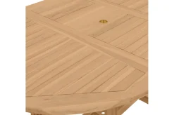 Outlet Dallas Ausziehtisch, natur, Teakholz, 120/170 x 120 cm, fein geschliffen Gartentische