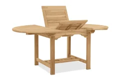 Sale Dallas/Batavia Garten-Essgruppe, natur, Teak, 120/170x120 cm, 4x Armlehnensessel, inkl. Auflage Garten-Essgruppen