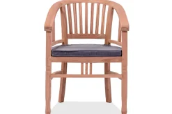 Outlet Dallas/Batavia Garten-Essgruppe, natur, Teak, 120/170x120 cm, 6x Armlehnensessel, inkl. Auflage Garten-Essgruppen