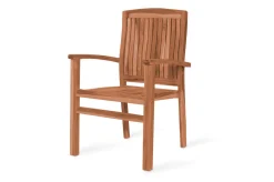 Best Dallas/Washington Garten-Essgruppe, natur, Teak, 120/170x120 cm, 4x Stapelsessel Garten-Essgruppen