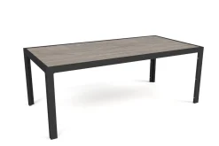 Clearance Darwin Esstisch, anthrazit/grau, Alu/Glaskeramik, 200x100 cm, pulverbeschichtet Gartentische