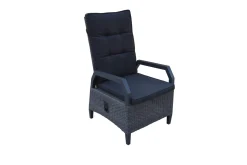 Darwin Garten-Essgruppe mit 6 Dining Sesseln, anthrazit/grau, Alu/Polyrattan, Tisch 200 x 100 cm, verstellbare Rückenlehne Garten-Essgruppen|Aluminium-Gartenmöbel