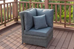 Clearance Dining-Lounge, grau, Polyrattan, 5-6 Personen, höhenverstellbarer Loungetisch, inkl. Polster Polyrattan-Gartenmöbel|Gartenlounge