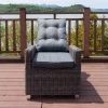 Dining Sessel, grau, Polyrattan, 74 x 83 x 110 cm, Rückenlehne stufenlos verstellbar Polyrattan-Gartenmöbel|Gartenstühle & Gartensessel