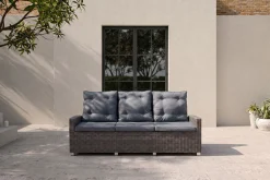 Best Dining 3-Sitzer Sofa, grau, Polyrattan, 210 x 83 x 110 cm, mehrfach verstellbar Polyrattan-Gartenmöbel|Gartenbänke & Gartensofas