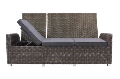 Best Dining 3-Sitzer Sofa, grau, Polyrattan, 210 x 83 x 110 cm, mehrfach verstellbar Polyrattan-Gartenmöbel|Gartenbänke & Gartensofas