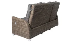 Best Dining 3-Sitzer Sofa, grau, Polyrattan, 210 x 83 x 110 cm, mehrfach verstellbar Polyrattan-Gartenmöbel|Gartenbänke & Gartensofas