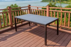 Best Dining Tisch, braun marmoriert, Polyrattan, 180 x 100 cm, Tischplatte Spraystone, 6mm Gartentische|Polyrattan-Gartenmöbel