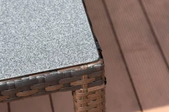 Best Dining Tisch, braun marmoriert, Polyrattan, 180 x 100 cm, Tischplatte Spraystone, 6mm Gartentische|Polyrattan-Gartenmöbel