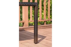Best Dining Tisch, braun marmoriert, Polyrattan, 180 x 100 cm, Tischplatte Spraystone, 6mm Gartentische|Polyrattan-Gartenmöbel