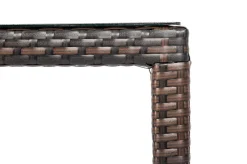 Best Dining Tisch, braun marmoriert, Polyrattan, 180 x 100 cm, Tischplatte Spraystone, 6mm Gartentische|Polyrattan-Gartenmöbel