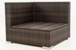 New Eckelement, braun marmoriert, Polyrattan, 85 x 85 x 70 cm, wasserfeste Kissenbox Polyrattan-Gartenmöbel|Gartenlounge