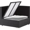 Best Eckelement, creme/weiß, schwarz, Polyrattan, inkl. Polster und Kissen, wasserfeste Kissenbox Polyrattan-Gartenmöbel|Gartenlounge