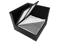Best Eckelement, creme/weiß, schwarz, Polyrattan, inkl. Polster und Kissen, wasserfeste Kissenbox Polyrattan-Gartenmöbel|Gartenlounge