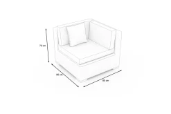 Best Eckelement, creme/weiß, schwarz, Polyrattan, inkl. Polster und Kissen, wasserfeste Kissenbox Polyrattan-Gartenmöbel|Gartenlounge