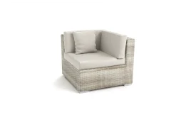 Online Eckelement, desert-beige, Aluminium/Polyrattan/Polyester, 84.5 x 84 x 69.5 cm, pflegeleicht, mit Kissenboxfunktion Gartenlounge Modulsysteme|Polyrattan-Gartenmöbel