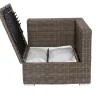 Discount Eckelement links, grau, Polyrattan, 82 x 82 x 70 cm, verstellbare Sitzfläche, wasserfeste Kissenbox Polyrattan-Gartenmöbel|Gartenlounge