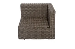 Discount Eckelement links, grau, Polyrattan, 82 x 82 x 70 cm, verstellbare Sitzfläche, wasserfeste Kissenbox Polyrattan-Gartenmöbel|Gartenlounge