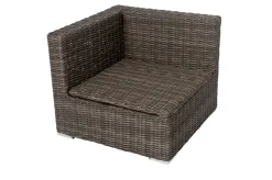 Sale Eckelement rechts, grau, Polyrattan, 82 x 82 x 70 cm, verstellbare Sitzfläche, wasserfeste Kissenbox Polyrattan-Gartenmöbel|Gartenlounge