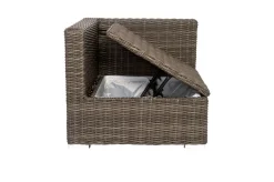 Sale Eckelement rechts, grau, Polyrattan, 82 x 82 x 70 cm, verstellbare Sitzfläche, wasserfeste Kissenbox Polyrattan-Gartenmöbel|Gartenlounge