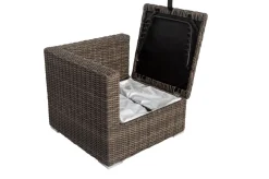 Sale Eckelement rechts, grau, Polyrattan, 82 x 82 x 70 cm, verstellbare Sitzfläche, wasserfeste Kissenbox Polyrattan-Gartenmöbel|Gartenlounge