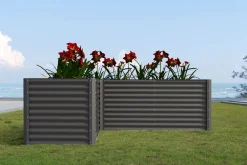 Discount Eck-Hochbeet, anthrazit, Aluminium-Zink-Stahl, 270x270x90x84cm Hochbeet