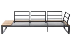 Best Ecklounge, anthrazit matt, Alu/Holzoptik, 5 Personen, Seitenablage Gartenlounge|Aluminium-Gartenmöbel