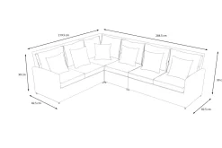 Discount Ecklounge, grau, Polyrattan, 4tlg, 5-6 Personen, inkl. Polster und Kissen Polyrattan-Gartenmöbel|Gartenlounge