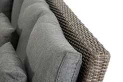 Discount Ecklounge, grau, Polyrattan, 4tlg, 5-6 Personen, inkl. Polster und Kissen Polyrattan-Gartenmöbel|Gartenlounge