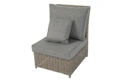 Discount Ecklounge, grau, Polyrattan, 4tlg, 5-6 Personen, inkl. Polster und Kissen Polyrattan-Gartenmöbel|Gartenlounge