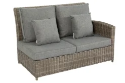 Discount Ecklounge, grau, Polyrattan, 4tlg, 5-6 Personen, inkl. Polster und Kissen Polyrattan-Gartenmöbel|Gartenlounge