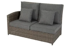 Discount Ecklounge, grau, Polyrattan, 4tlg, 5-6 Personen, inkl. Polster und Kissen Polyrattan-Gartenmöbel|Gartenlounge