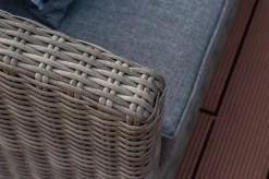 Discount Ecklounge, grau, Polyrattan, 4tlg, 5-6 Personen, inkl. Polster und Kissen Polyrattan-Gartenmöbel|Gartenlounge