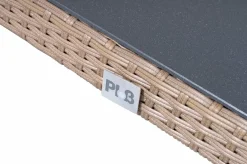 Outlet Elba Garten-Essgruppe, champagner-meliert/savanna, 200 x 95 cm, Polyrattan/Alu Polyrattan-Gartenmöbel|Akazien-Gartenmöbel