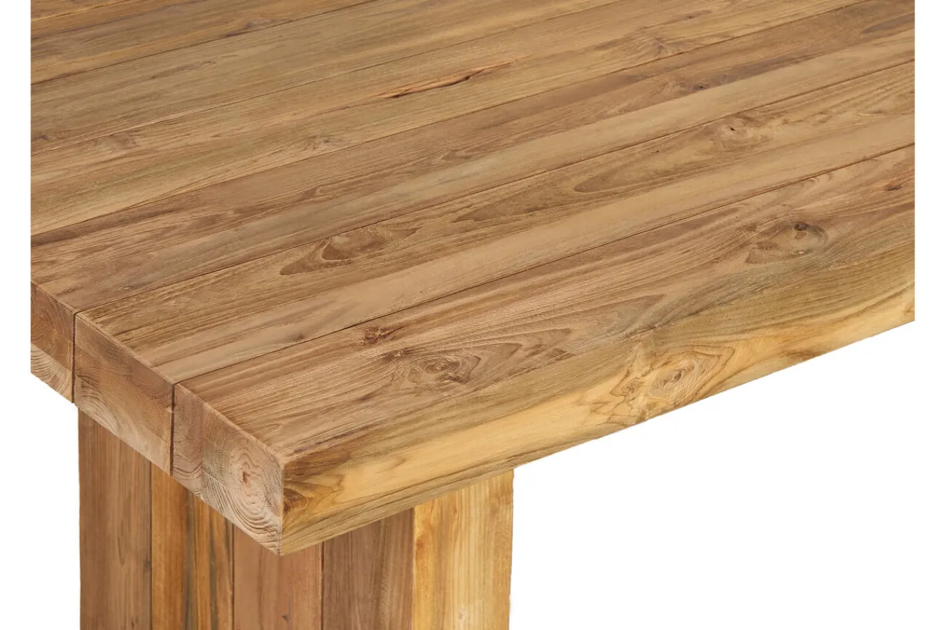 Discount Encino Garten-Essgruppe, recyceltes Teak, Tisch 220x100cm, 2 Bänke 220x40cm, Gebürstet, Hohe Belastbarkeit, FSC®-zertifiziertes Produkt Garten-Essgruppen|Teak-Gartenmöbel