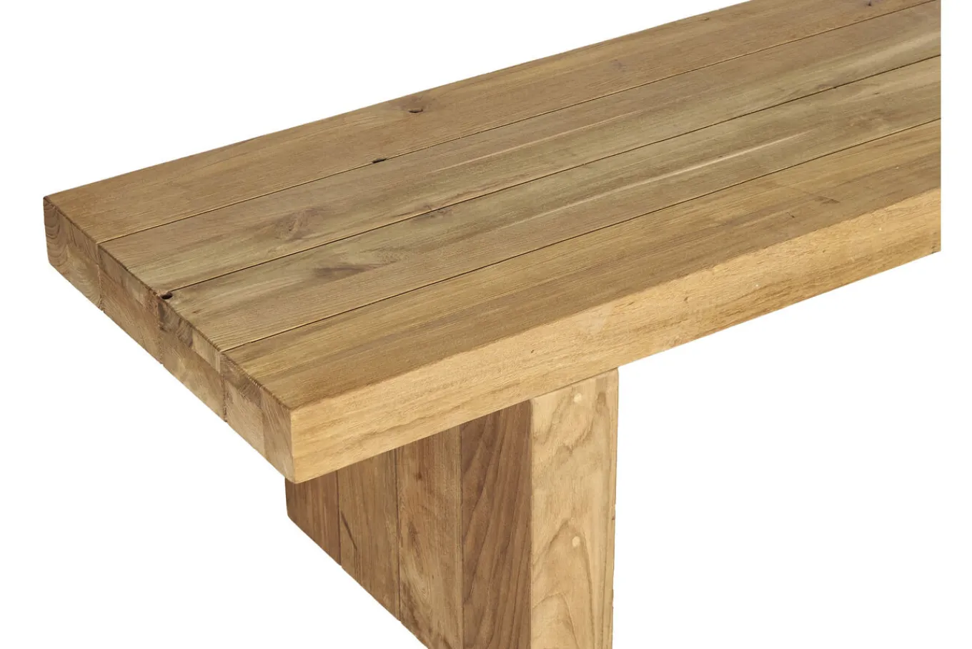 Discount Encino Garten-Essgruppe, recyceltes Teak, Tisch 220x100cm, 2 Bänke 220x40cm, Gebürstet, Hohe Belastbarkeit, FSC®-zertifiziertes Produkt Garten-Essgruppen|Teak-Gartenmöbel