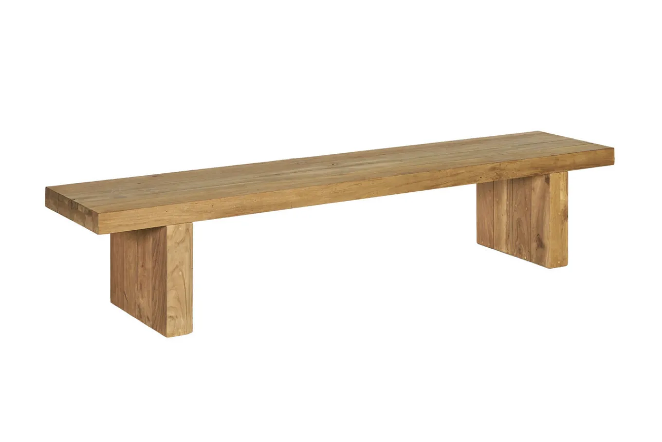 Discount Encino Garten-Essgruppe, recyceltes Teak, Tisch 220x100cm, 2 Bänke 220x40cm, Gebürstet, Hohe Belastbarkeit, FSC®-zertifiziertes Produkt Garten-Essgruppen|Teak-Gartenmöbel
