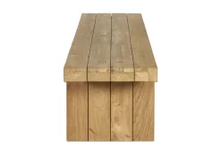 New Encino Garten-Essgruppe, natur/recyceltes Teak, Bank 220x50, Tisch 220x107, Gebürstet, Recycled, FSC®-zertifiziertes Produkt Garten-Essgruppen|Teak-Gartenmöbel