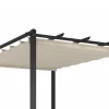 Outlet Ersatzdach Flachdachpergola, creme/weiß, Polyester, 4 x 3 m, mit Air-Vent System, witterungs- & UV-beständig Pergola|Gartenmöbel-Zubehör & Ersatzteile