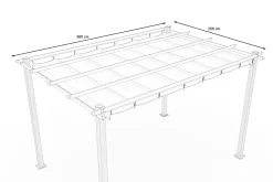Outlet Ersatzdach Flachdachpergola, creme/weiß, Polyester, 4 x 3 m, mit Air-Vent System, witterungs- & UV-beständig Pergola|Gartenmöbel-Zubehör & Ersatzteile