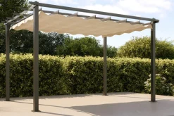 Outlet Ersatzdach Flachdachpergola, creme/weiß, Polyester, 4 x 3 m, mit Air-Vent System, witterungs- & UV-beständig Pergola|Gartenmöbel-Zubehör & Ersatzteile